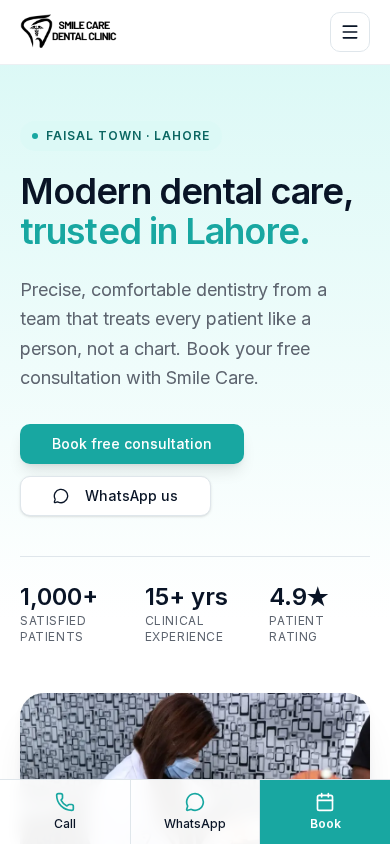 Smile Care Dental Clinic — Homepage — mobile